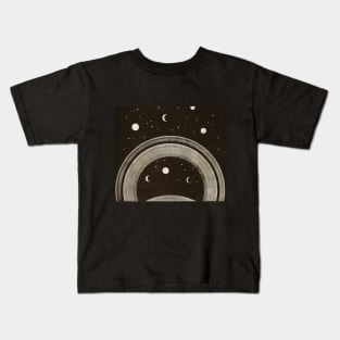 Vintage | View  of Saturn's Rings, Stars, and Moon Kids T-Shirt